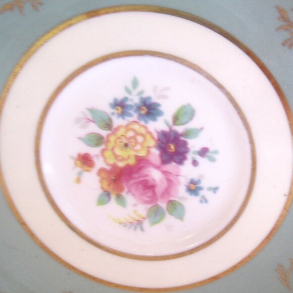 Paragon Tea Cup and Saucer, Hand Painted Summer Floral, Soft Sage Green,   I250 - Picture 5 of 9